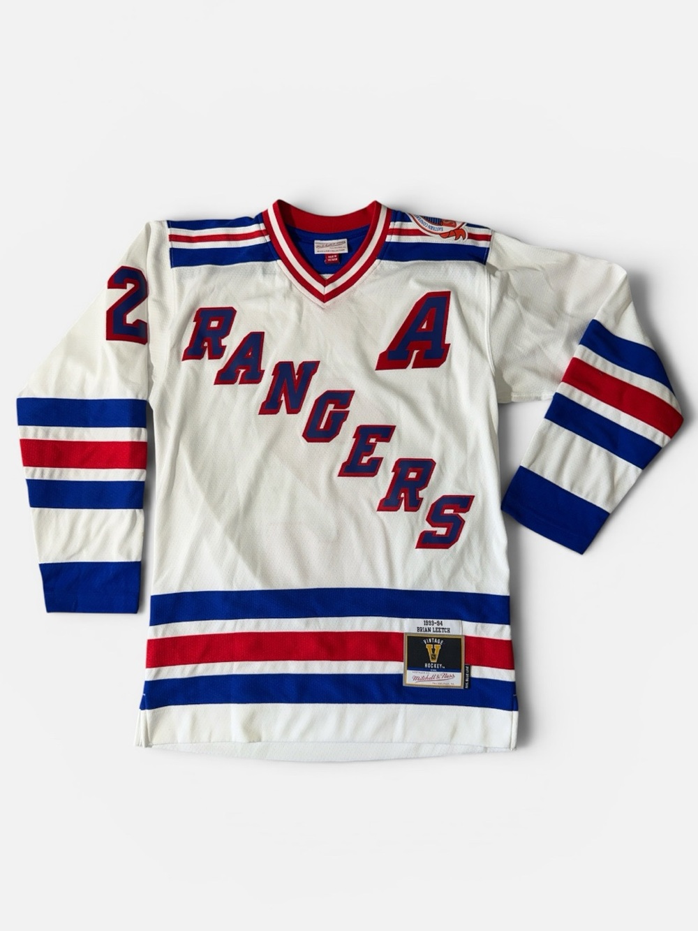 Mitchell & Ness mens S Small New York Rangers Brian Leetch hockey jersey EUC